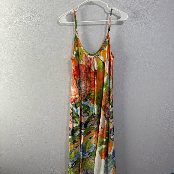 Jams World Colorful Leaf monstera Print Maxi Dress small - Picture 7 of 8